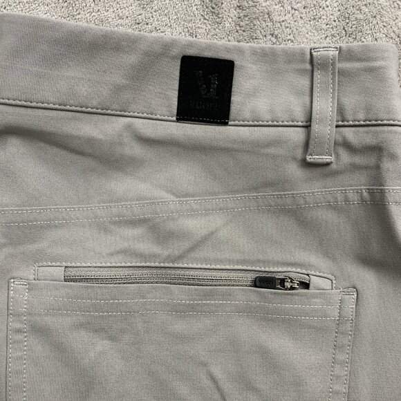 Vuori Meta Pants Mens 32x27 Gray Performance Golf Zip Pocket Stretch Slim Casual - Picture 3 of 16